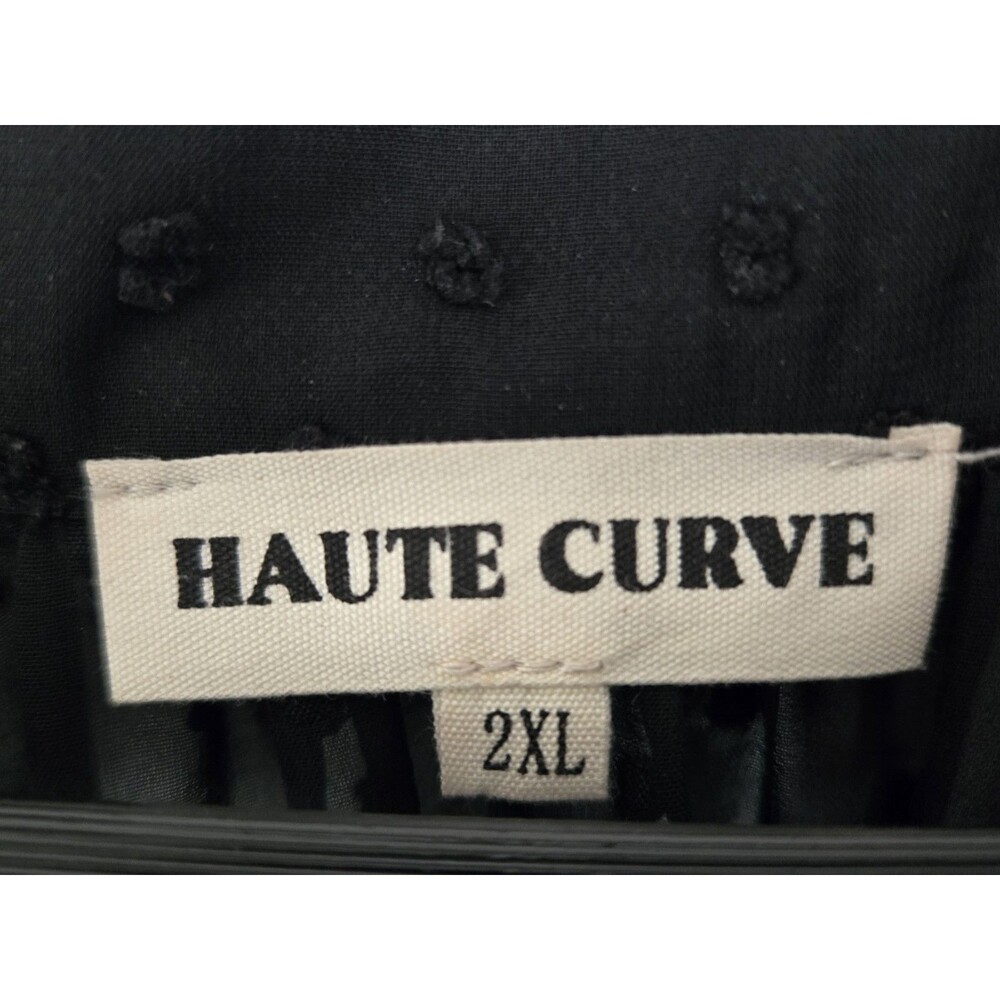 VTG Haute Curve Blouse Womens 2XL Babydoll Black Goth Sheer Whimsigoth Witchy - Picture 4 of 8